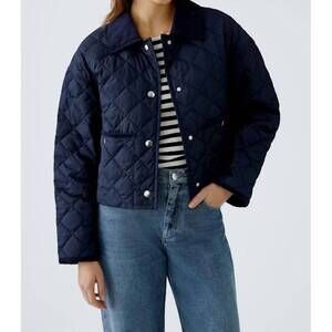 NEW OUI cool quilted outdoor jacket in dark blue